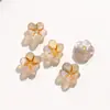 Serie Zhen Tu Sen Estilo Fresco Brillo Goteo de Aceite Acrílico Flor Pequeña Flor Pequeña de Uña Artística DIY Accesorios de Aretes de Flor Pequeña