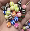 Contas Redondas Acrílicas Bicolores Material para Miçangas Artesanais DIY Pulseira Colorida Caseira Colar Pingente Joias Contas Soltas