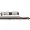 Sofá de Madera Maciza para Exterior Estilo Nórdico Ratán Teca Muebles Hotel Villa Exterior Balcón Sala de Estar Patio Combinación de Ocio
