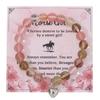 Nova Pulseira Listrada Rosa Transfronteiriça Pulseira para Festival de Música de Ágata de Cristal Rosa Pulseira de Coração de Pêssego Amizade entre Homens e Mulheres Amazon