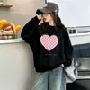 Moletom Infantil de Outono para Meninas 2026 Novo Estilo Primavera e Outono Roupas Estampa Coração de Menina Top Infantil Em Estoque Tendência