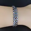 Novo Original 14mm Diamante brilhante flip Cuban corrente pulseira grossa estilo hip hop europeu e americano hipster fabricante transfronteiriço
