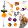 Se pueden ensamblar surtidos de juegos de accesorios de juguetes para gatos de Halloween y Navidad para proporcionar a los gatos entretenimiento autónomo y aliviar el aburrimiento, juguetes para mascotas al por mayor