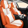 Cojín para Asiento de Coche de Piel Napa Hecho a Medida para Todas las Estaciones, Funda de Asiento de Piel de Cobertura Total para Asiento Individual/Doble, Cojín para Asiento de Coche Completo de Cinco Plazas
