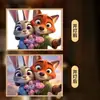 Marco de Fotos 2D de Anime de Conejo y Zorro Regalo para Dormitorio Escritorio Luz de Noche para Novio/Novia Pintura Iluminada