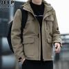 Jaqueta de Algodão Masculina de Inverno Nova Grossa com Lã Quente Moda Casual Gola Reversível Casaco Masculino Tendência