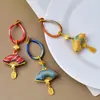 Llavero de Abanico de Joyería de Brocado Song Tejido a Mano con Borla Colgante de Fortuna para Llaves de Coche para Hombres y Mujeres