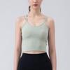 Nuevo estilo de ropa interior deportiva de una pieza con doble tirante para mujer, espalda hermosa, yoga, a prueba de golpes, sin aro de acero, fitness, camisola de alta elasticidad.