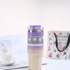 Taza de hielo de hilo del sudeste asiático taza de coche taza térmica de acero inoxidable taza fría taza con tubo de succión taza de café para coche al aire libre