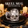 Novo Caneca de Cerveja Vintage Criativa de Halloween Personalizada Crânio Copo de Cerveja Resina de Relevo 3D Aço Inoxidável