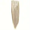 Extensões de Cabelo Longo Reto para Comércio Exterior Transfronteiriço Conjunto de Sete Peças com 16 Presilhas para Aumentar o Volume do Cabelo Peças de Peruca Naturais Extensões de Cabelo de Fibra Química