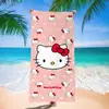 Toalha de praia Sanrio de explosões transfronteiriças, desenho animado infantil, toalha de praia de secagem rápida, toalha de banho com impressão digital de microfibra