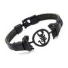 Suministro de Comercio Exterior Pulsera de Cuero Vacuno Moderna y a la Moda Pulsera Creativa Personalizada de Escorpión para Hombre Joyería Punk