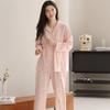 Novos Pijamas de Manga Longa para Outono e Inverno, Cardigãs Femininos Leves e de Algodão Puro, Roupas Casuais Confortáveis para Casa que Podem Ser Usadas Fora do Traje