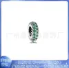 Panjiadora s925 Cobre Blanco Chapado en Plata Espaciador de Amor Trébol de Cuatro Hojas Amor Cadena Pequeña Colgante Pulsera Cuentas