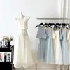 Seu Traje Elegante Doce Exquisito de Renda para Cílios Top Longo Saia para Mulheres