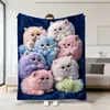 Manta Retro de Gato Lindo de Venta Caliente Nueva de Amazon Transfronteriza con Estampado Digital Diseño de Imagen de Mascota Funda de Felpa