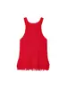 Al por mayor de exportación estilo europeo y americano transfronterizo Ropa de mujer Aliexpress Nuevo Z Borla Cuello Redondo Sin Mangas Chaleco de Punto Top