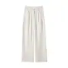 Pantalones Finos de Lino de Pierna Ancha para Mujer, Traje de Algodón y Lino, Pantalones Casuales de Seda Helada de Cintura Alta para Mujer, Novedad Verano 2026