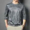 Nueva camiseta sudadera de comercio exterior para primavera y otoño para hombre, sudadera casual de cuello redondo de moda, camiseta básica de manga larga para hombre