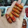 Colgante de Cuenta Cilíndrica de Ágata Roja Natural, Cuenta Tambor de Ágata Roja, Cuenta Cilíndrica, Cuenta Dzi, Hebilla de Paz, Colgante de Paz