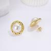 Pendientes de latón chapados en oro, pendientes de perlas para mujer, pendientes de nicho de alta gama, accesorios transfronterizos, pendientes al por mayor