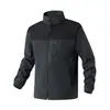 Jaqueta de Lã Patchwork Color Block com Bolsos com Zíper G-stone Masculina Corte Solto Quente para Outono e Inverno
