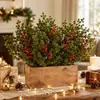 Plantas artificiales más vendidas a nivel transfronterizo: Manojos de agujas de pino navideño, Accesorios navideños, Bayas rojas, Piñas, Flores artificiales para decoración del hogar al por mayor