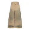 Jia Yi Ku 2026 Estilo Nuevo Estilo Páramo Retro Americano Teñido Sucio Lavado Pantalones de Pierna Ancha Pierna Recta Pantalones de Leñador con Salpicaduras de Tinta