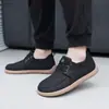 Zapatos de Lona Ligeros Transpirables de Verano para Hombre, Huecos, Suela Suave, Versátiles de Cordones Bajos, Cómodos para el Trabajo, Slip-On