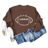 Amazon cross-border comércio exterior dia do jogo rugby impressão de letras gola redonda moda base suéter de manga comprida atacado