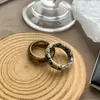 Anillo de Ámbar Estilo Ins Retro Chinoiserie Estilo Festivo Gama Alta Elegante Nicho Geométrico Anillo para Dedo Índice Ancho