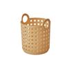 Cesta de Armazenamento de Plástico com Aparência de Rattan para Casa Mais Vendida, Caixa de Armazenamento Estilo Bambu Vintage de Luxo Leve, Cesto de Roupa Suja