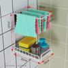 Estante para Trapos de Cocina Estante Escurridor para Esponjas y Paños de Cocina Montado en la Pared Sin Perforaciones Estante de Almacenamiento para Bolas de Acero