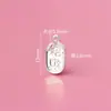 Colgante Pequeño de Plata de Ley S925 Etiqueta de Doble Cara Atrae la Fortuna Colgante para Pulsera Tobillera Pendiente DIY Accesorio de Plata
