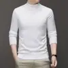 Suéter Masculino Gola Alta Meia Estação Outono/Inverno 2024 Novo Estilo Cor Sólida Anti-Pilling Não Desbota Suéter Masculino Slim Fit Suéter Básico Masculino