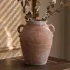 Macetas de Cerámica Estilo Wabi-Sabi, Adornos Decorativos Rojos Rústicos, Macetas de Cerámica Gruesa Vintage, Jarrón Cerámico Grande para Arreglo Floral en Mueble de TV de Entrada