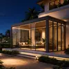 Pérgola moderna inteligente eléctrica con lamas controladas por control remoto desde la fábrica original para jardines de villas, patios y porches exteriores de aleación de aluminio