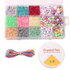 Kit de Material com Sementes de Vidro Laqueado de 15 Compartimentos para Pulseiras, Brincos e Acessórios de Joias Artesanais DIY com Sementes Soltas
