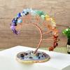 Base de Rebanada de Ágata Natural Cristal Siete Colores Grava Árbol del Dinero Árbol de la Vida Adorno Decorativo Árbol de Cristal del Dinero