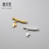 S925 Folhas Banhadas a Prata Bamboo Bend Pulseira Colar Acessórios diy Pulseira Jóias Pingente Q0638