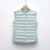 Chaleco de Mujer Pinghu Chaleco Chaqueta de Plumas Chaleco Interior Cintura Corto Ligero Capa Interior Otoño e Invierno Cuello Redondo Forro de Plumas
