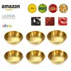 Suministro Directo Transfronterizo de Bocadillos Dorados Bañados en Salsa Plato Creativo de Acero Inoxidable Plato para Condimentos Plato Plato para Salsa Tazón para Salsa de Sushi