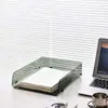 Suporte de Mesa para Armazenamento de Arquivos Estante de Escritório Transparente Suporte de Armazenamento Caixa com Gaveta de Acrílico Caixa Organizadora de Documentos
