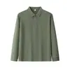 Camiseta de Manga Larga con Cuello Lapel para Hombre 7A Antibacterial Algodón Casual de Negocios Top Otoño Nuevo Estilo Camisa Polo Papá