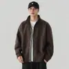 Nueva Sudadera tipo Cárdigan Chaqueta Casual Versátil Holgada Cuello Alto Estilo Perezoso Falso Dos Piezas para Hombre Primavera y Otoño 2026