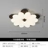Nova Luminária de Quarto Estilo Chinês, Moderna e Simples, Criativa Luminária de Teto com Padrão de Madeira de Nogueira Florido, Romântica Luminária para Quarto de Crianças