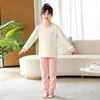 Novo Conjunto De Rong de Casa para Crianças 2026 para Meninos e Meninas, Outono e Primavera Quente Desenho Animado Gola Redonda Manga Longa Pijama Duas Peças
