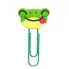 Clips para Papel Grandes en Forma de Rana Más Vendidos, Material de Oficina Creativo y Lindo, Pines en Forma de U, Marcadores de Libros de Dibujos Animados de PVC