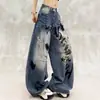 Comercio Exterior Verano Nueva Llegada Adelgazantes Rasgados Pierna Ancha Pantalones Largos de Mujer Jeans Estilo Retro Americano Tie-Dye Wasteland Hombres